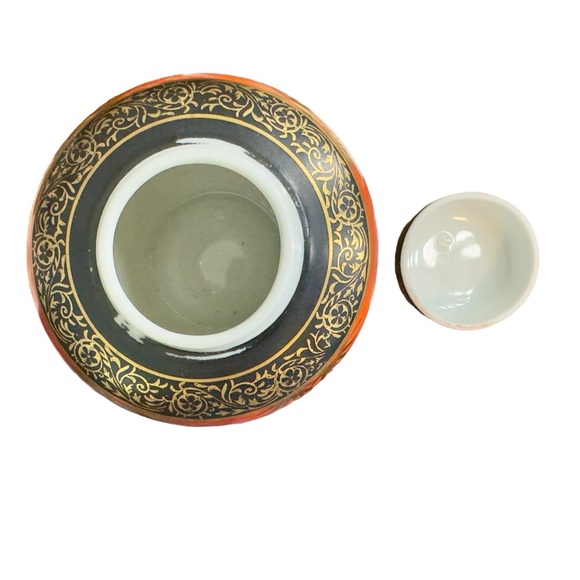 Vintage Japanese Kutani Porcelain Lidded Ginger Jar Tea Caddy - Picture 9 of 10